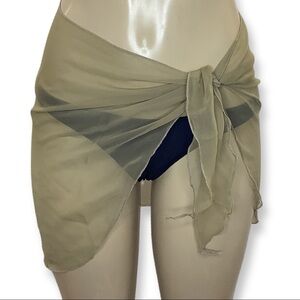 Zuliana Short Lettuce Trim Sarong Tie Skirt. Made In USA. New With Tags